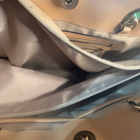 πCalvin Klein Hayden Saffiano Leather Patchwork Double Handle Tote - Handbag - Picture 9 of 16